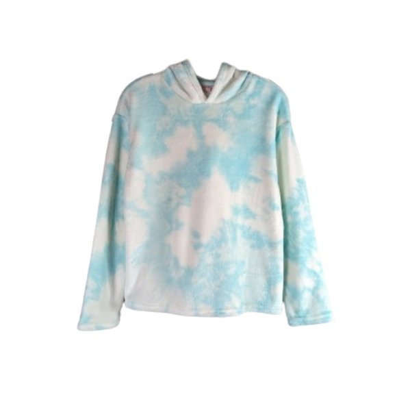 BCBG Other - BCBG Girl's Plush Aqua&White Pullover fleece Sweater Hoodie Size L(14/16) NWT!